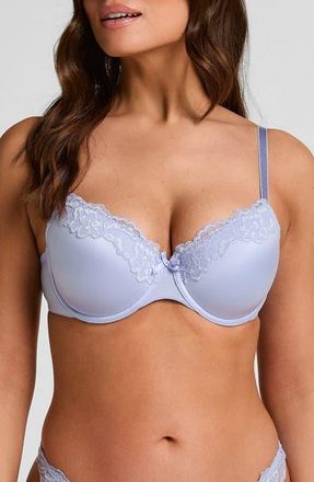 Hunkem&ouml;ller Lace & Shine Underwire Bra in Baby Lavender at Nordstrom, Size 32A