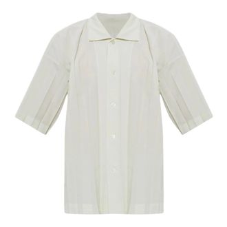 Issey Miyake Overhemden, Heren, Wit, M, Edge Shirt