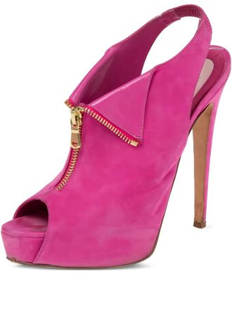 Brian Atwood 110mm zipper platform sandals - Pink