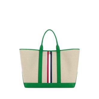 Thom Browne Sand Canvas Medium Shopping Bag