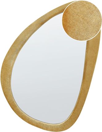 Beliani Beliani - Espejo De Pared Decorativo Con Forma Irregular Estilo Moderno En Color Amarillo 61 X 91 Cm Venas