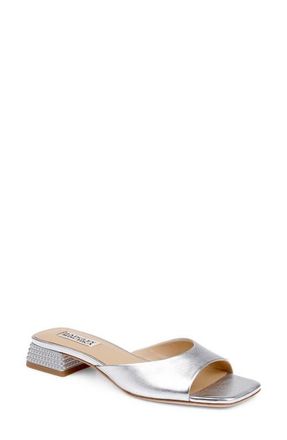 Badgley Mischka Oahu Slide Sandal in Silver Leather at Nordstrom, Size 7.5