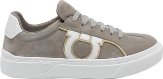 Ferragamo Beige Gancini Sneakers
