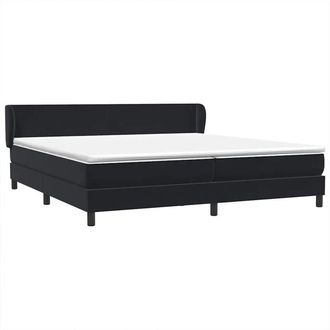 vidaXL Cama Box Spring Con Colchones Terciopelo Negro 180x210 Cm Vidaxl