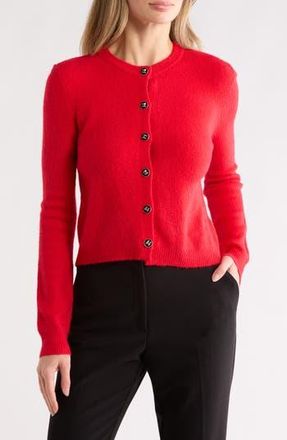 Blu Pepper Ribbon Button Crop Cardigan in Red at Nordstrom Rack, Size Medium