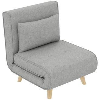 HOMCOM Sof&aacute; cama individual 72x78x79 cm gris claro