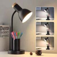 OEM L&aacute;mpara De Escritorio Led Para Oficina En Casa, L&aacute;mpara De Mesa Con Portal&aacute;pices, Luz De Lectura Con 3 Modos De Color, L&aacute;mpara De Escritorio Con Brazo