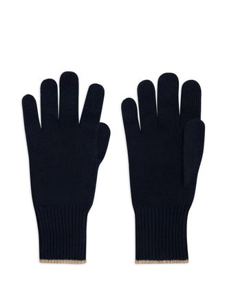 Brunello Cucinelli ribbed-cuff gloves - men - Cashmere - S - Blue