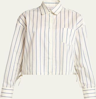 Moncler Stripe Long-Sleeve Cotton Shirt
