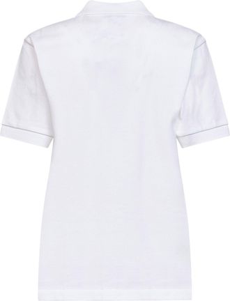 Comme Des Gar&ccedil;ons Womens Polo Shirt Black Heart Emblem White Cotton Tops