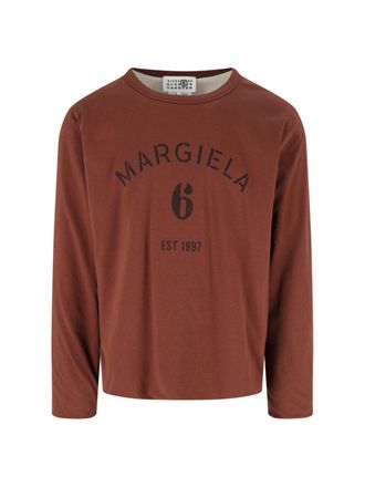 Maison Margiela Brown Cotton Reversible Long-Sleeve T-Shirt