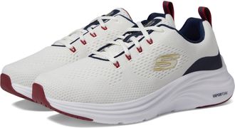 Skechers Mens Vapor Foam Trainers, White Mesh/Synthetic/Navy Red Trim, 6 UK