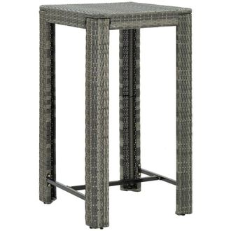 vidaXL Tavolo da Bar da Giardino Grigio 60,5x60,5x110,5 cm Polyrattan - Vidaxl