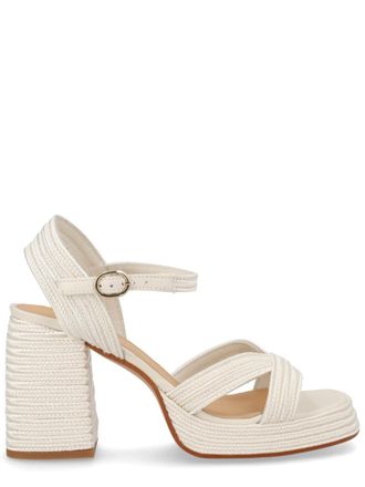 Castaner White Ankle-strap Heels