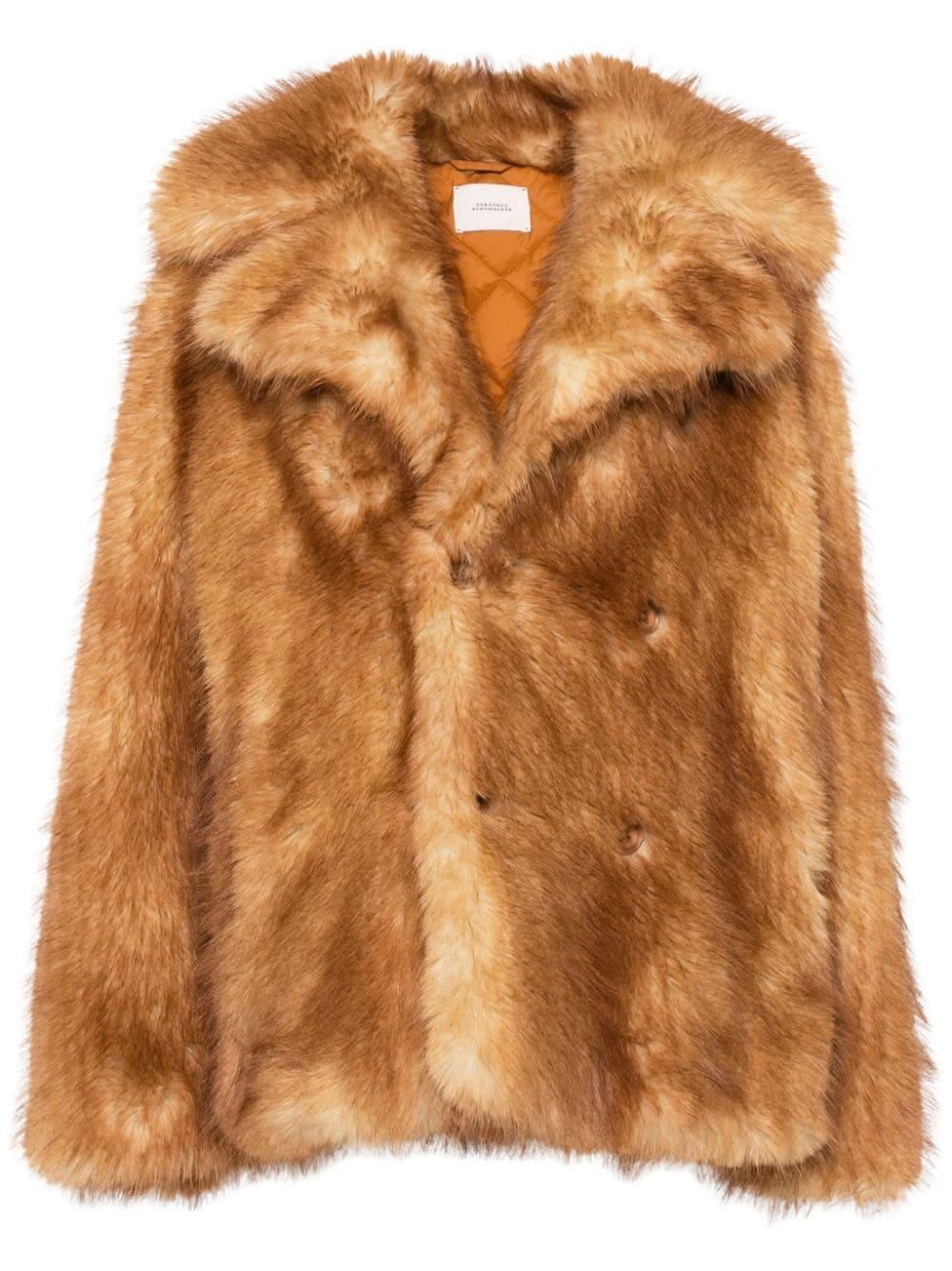RECTO 70S ORCHID FAUX FUR OVERSIZED COAT