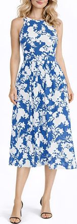 Isaac Mizrahi New York Gwendolyn Midi Dress in Blue/White at Nordstrom Rack, Size X-Large