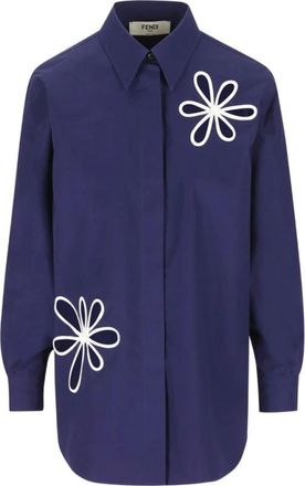 Fendi Mujer, Blusas y Camisas, Azul, Talla: S