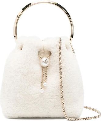 Jimmy Choo London Bon Bon Pearl-embellished Ring-handle Mini Bag