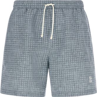 Brunello Cucinelli Blue Polyester Swim Mens Shorts
