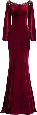 Gemy Maalouf long-sleeve velvet maxi dress - women - Fabric - 6 - Red