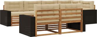 vidaXL Conjunto De Sof&aacute;s De Exterior 7 Uds. Natural Y Beige Vidaxl