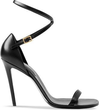 Burberry 100mm wrap-around leather sandals - women - Sheepskin/Goat Skin/Calf Leather/Leather - 40 - Black