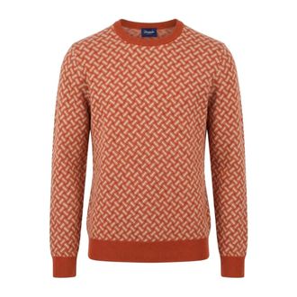 Drumohr Jersey de cuello redondo Razor Blade - Knitwear - Hombre - Naranja - 2XL