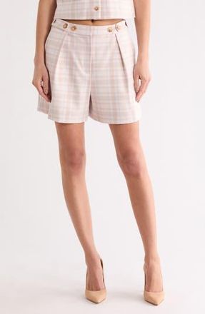Derek Lam Boswell Plaid Shorts in Taupe/Blue Plaid at Nordstrom Rack, Size 12