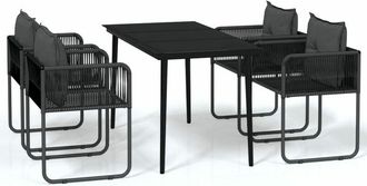 vidaXL Juego De Comedor Para Jard&iacute;n 5 Piezas Negro Vidaxl