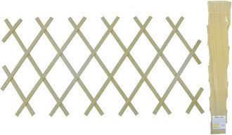 Trade Shop Trade Shop - Traliccio Rete In Vimini Bamboo 100 X 200 Cm Estensibile Beige Piante Rampicanti