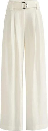 Brunello Cucinelli Wijde broek - Dames - Broeken - Wit - Maat: S Zijde