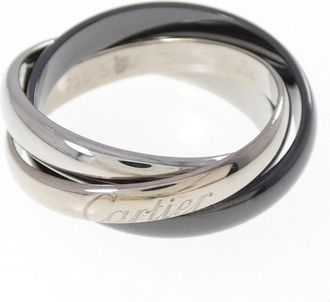 Cartier Black White Gold White Gold (18K) Ceramic Palladium 950 Band Ring (Pre-Owned)
