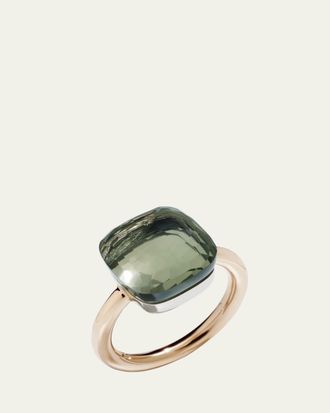 POMELLATO Nudo Rose Gold & Prasiolite Grande Ring, Size 51