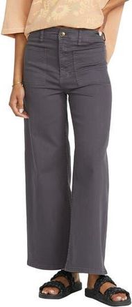 Billabong Free Spirit Stretch Cotton Crop Wide Leg Pants in Black Sands at Nordstrom Rack, Size 27