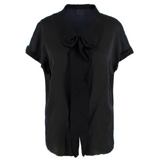 Lanvin Black Silk & Cotton Blouse Size XS