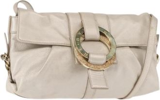 Bulgari Pre-owned Vintage Leren Crossbodytas - Dames - Vintage Schoudertas - Grijs - ONE Size - Leer - Vintage