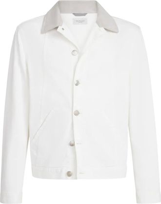 Brunello Cucinelli Giacca denim con bottoni - Bianco
