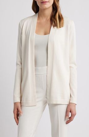 Anne Klein Chatham Open Front Cardigan in White Dove at Nordstrom, Size X-Large P