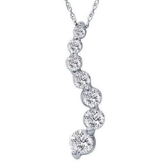 Pompeii3 2ct HUGE Diamond Journey Pendant 14K White Gold