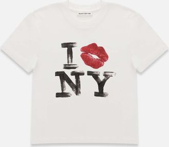 Duke + Dexter Duke + Dexter, Mens I Kiss NY Vintage White Baby Tee - Womens, Size XL