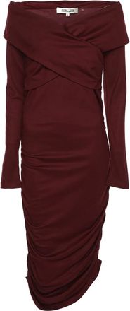 Diane Von F&uuml;rstenberg Abito midi con dettaglio drappeggiato - Rosso