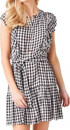 Saylor Simona Mini Dress In Black Gingham