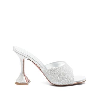 Amina Muaddi 95mm Leather Heeled Sandals