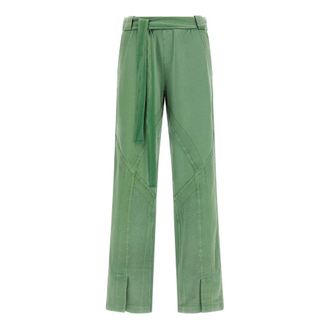 The Attico Light American Fleece Pants - Dames - Wijde Broeken - Groen - XS - Katoen - Broeken