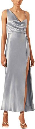 Shona Joy La Lune Draped Side Split Midi Dress