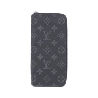 Louis Vuitton Black Coated Canvas Long Wallet (Bi-Fold) (Pre-Owned)
