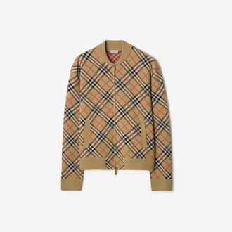 Burberry Check Cotton Wool Bomber Jacket
