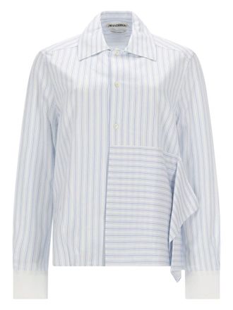 J.W.Anderson Asymmetrical Striped Draped Cotton Shirt