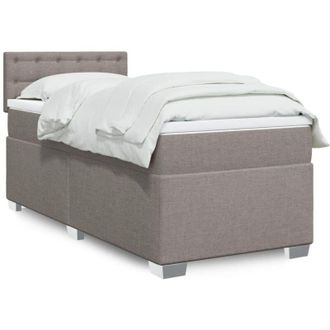 vidaXL Cama Box Spring Con Colch&oacute;n Tela Gris Taupe 80x200 Cm Vidaxl