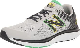 New Balance Mens Fresh Foam 680 V7 Running Shoe, Grey/Black/Lemonade, 11 UK